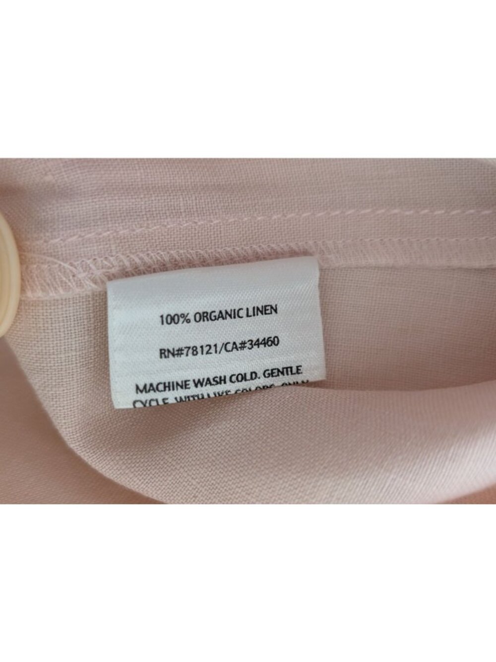 Eileen Fisher 100% Linen Crop Pants Womens Medium Pink Organic FLAW - Picture 4 of 11